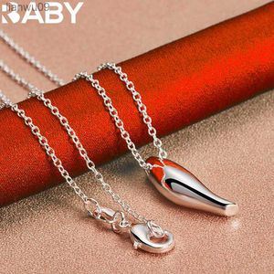 925 Sterling Silver Wolf Dent Forme Pendentif Collier Pour Homme 18 Pouces Chaîne Bijoux De Mode Individualité Tendance Accessoires L230704