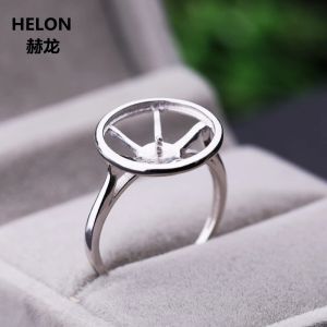 Bague de fiançailles en argent sterling 925 pour femme, perle de 15 à 17 mm ou perle ronde, bague semi-montée, réglage en gros, tige réglable élégante