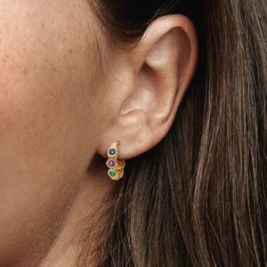 925 Sterling Silverhoop oorbellen Gold Baby -oorbellen With Pearls Past in Europees Joodse Style Gift 215263010 293i