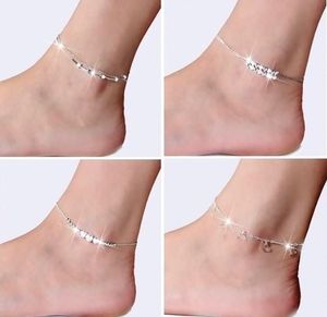 Bracelets de cheville en argent sterling 925 pour femmes, bijoux de pied incrustés de Zircon, Bracelet sur une jambe, cadeaux de personnalité
