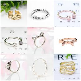 925 Sterling Sliver Charm Rings para mujeres diseñador anillo New Love Bow Fashion Women's Ring, Couple Ring, Wedding Ring