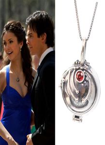 Collar con colgante de Elena de The Vampire Diaries de Plata de Ley 925, joyería Retro, película de moda 2011232323656