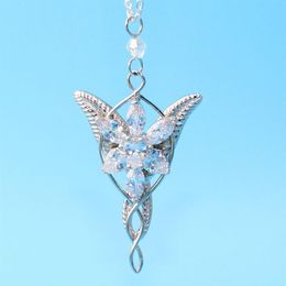 925 Bijoux de mariage Sterling Sliver Lord Princess Arwen Evenstar Pendant Colliers pour femmes Arwen Crystal 210315333B