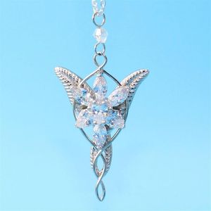 925 Sterling Sliver Bruiloft Sieraden Lord Princess Arwen Evenstar Hanger Kettingen voor Vrouwen Arwen Crystal 210315282T