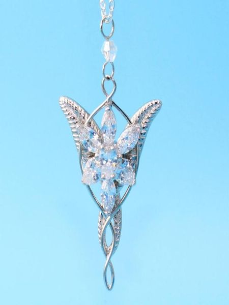 Bijoux de mariage en argent Sterling 925, colliers avec pendentif seigneur princesse Arwen Evenstar pour femmes, cristal Arwen Q05314777077