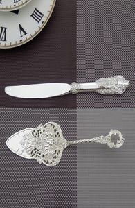 925039039 Ensemble de service de gâteau de mariage en argent, petit couteau à pelle à gâteau, décoration de gâteau de fête baroque, pelle de serveur de Restaurant Silv8699960