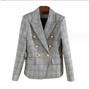 926 XXL 2023 Milan piste automne femmes vêtements d'extérieur à manches longues manteau revers cou manteau bouton gris mode vêtements femmes oulaidi