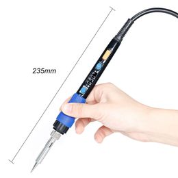 Freeshipping 928D 65 W Soldeerijzer LCD Digital Temperatuur Verstelbaar Soldeerijzer Soldeer Tool 5 Puntige Pincet Soldeerdraad