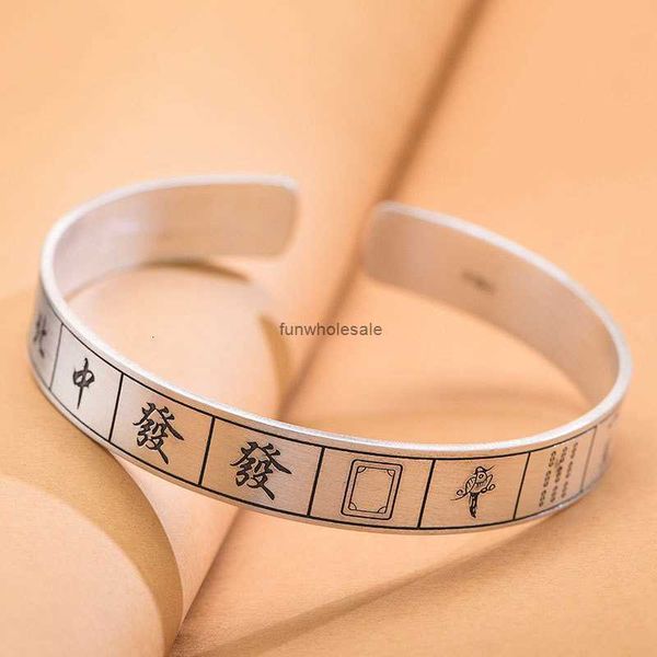929 Bracelet de Fortune Sterling Silver Mahjong ouverture minoritaire Conception de haut niveau Old Old Windnet Red Hand Ornement