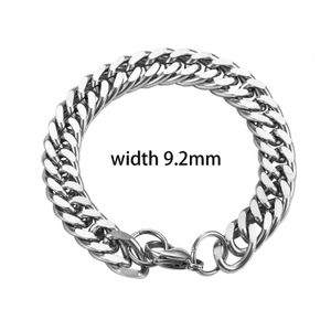 92 mm de ancho Venta de brazalete cubano Link de acero inoxidable cadena manual 240423