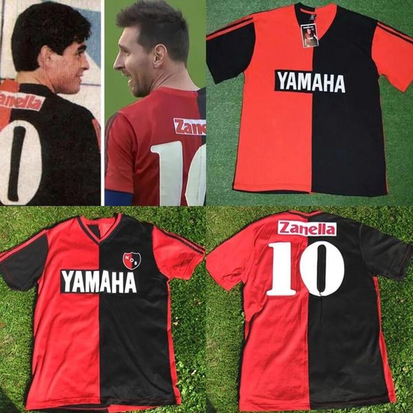 93/94 Retro Newell's Old Boys camisetas de fútbol 1993/1994 MARADONA Conmemorar camisetas de fútbol MESSIS Número 10 Maillots de camiseta de fútbol