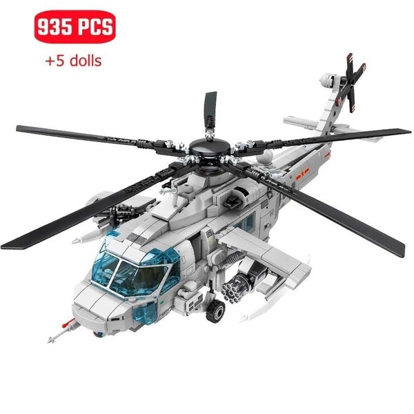 935 Uds., helicóptero armado SWAT de la policía de la ciudad, modelo de bloques de construcción, Kit de avión militar, conjunto de avión, ladrillos, juguetes para niños, regalos de cumpleaños