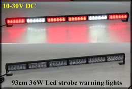 93 cm 10-30 V CC de alta intensidad 36 W luces estroboscópicas Led, barra de luz de emergencia Led, barra de luces de advertencia de camión de bomberos de ambulancia de policía, resistente al agua