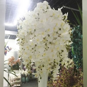 93CM 9 cabezas orquídeas de seda Phalaenopsis flores DIY ramo de flores de boda plantas artificiales flores falsas decoración del hogar