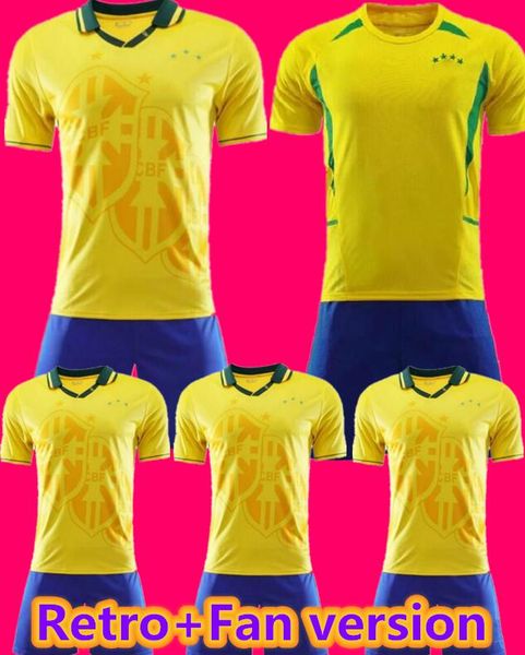 94 02 Maillots de football du Brésil chemises rétro homme kit enfants Carlos Romario Ronaldo Ronaldinho camisa de futebol BraziLS RIVALDO ADRIANO Maillot de football