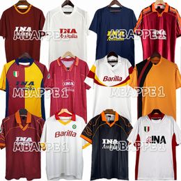 94 95 96 97 98 99 10 Retro Soccer Jersey 00 01 02 TOTTI Classic Batistuta Candela Football Shirt Vintage 88 89 90 91 92 Nakata Long Home Red Away White