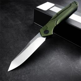 9400/9400BK Couteau pliant Osborne AUTO 3,4 "S30V Lame unie noire/satinée Poignées en aluminium vert BM 940 940BK Couteaux de poche Outils EDC automatiques