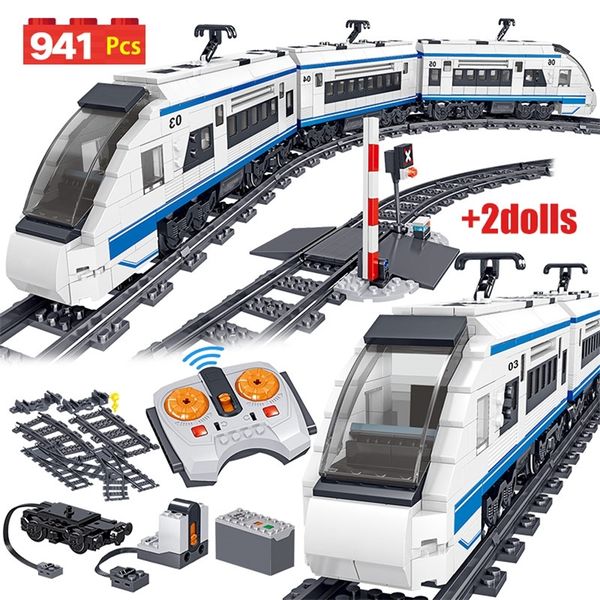 941 pièces ville électrique harmonie Rail télécommande blocs de construction Train piste RC voiture brique jouet pour garçon 220715