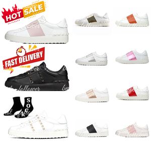 heren dames kleden casual schoenen luxe ontwerpers lage tops met studs spikes mode suède zwart roze zilver dames platte sneaker party trainers eur 36-46