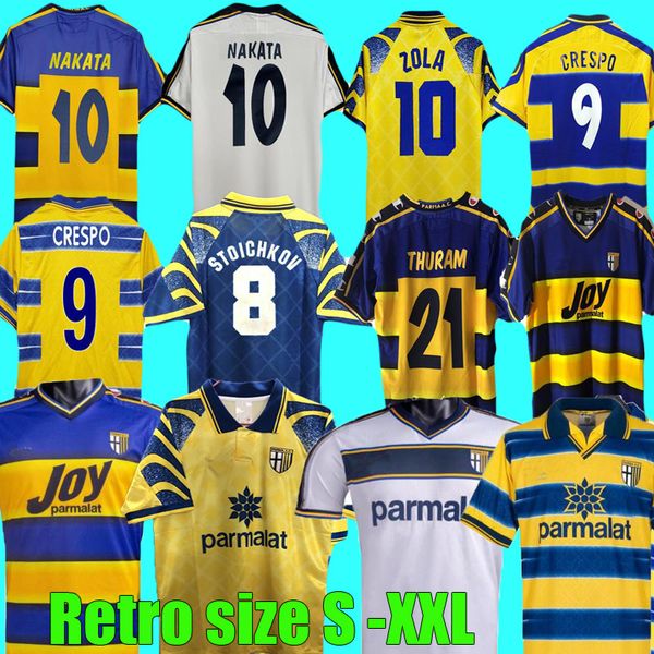 95 96 97 98 99 Maillots de football Parma Retro 00 01 02 03 FUSER BAGGIO CRESPO ORTEGA CANNAVARO 1995 1996 1998 1999 2000 2002 2003 maillots de football palma BUFFON THURAM