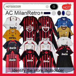 95 96 Chemises rétro Jerseys de football 13 14 Gullit 07 08 09 10 Maldini Van Basten Football Kaka Inzaghi 06 07