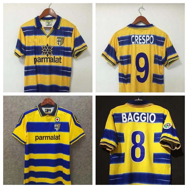 95 97 98 99 2000 Parma Retro soccer Jersey Home 98 99 00 FUSER BAGGIO CRESPO ORTEGA CANNAVARO Maillot de football BUFFON THURAM futbol camisathrowback jersey