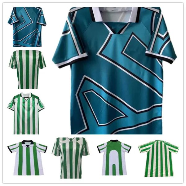 95 97 98 Jerseys de fútbol retro 1995 Real Betis Match usado Menéndez Finidi 25 Rios 21 Fútbol Maillot de Foot