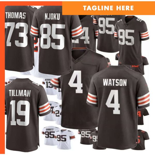 95 Myles Garrett 24 Nick Chubb 2 Amari Cooper 4 Deshaun Watson Joe Thomas Denzel Ward Elijah Moore David Njoku Cedric Tillman hommes femmes jeunes maillots de football