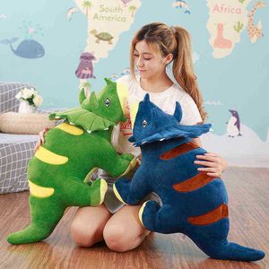 95120cm Creatieve grote pluche triceratops Stegosaurus Cuddle Dinosaur Pop Cuddle Kids Dinosaurs Toys Birthday Gifts J220729