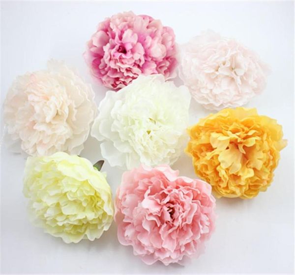 95 cm tête 12pcs Pionies de soie artificielle têtes réelles touchés rose pour le bouquet de mariage fausse fleur décoration de maison bricolage Cor1222993