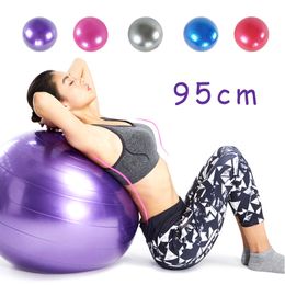 Grandes balles de Yoga en PVC de 95cm, épaisses, antidéflagrantes, pour exercices de rééducation, gymnastique à domicile, équipement de Pilates avec pompe
