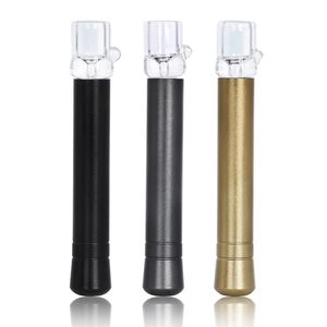 95mm Premium Metal One Hitter Bat Pijp Aluminium Kruid Sigaret Dugout Tabak Roken Hand Pijpen Met Glazen Kom Dab Rigs