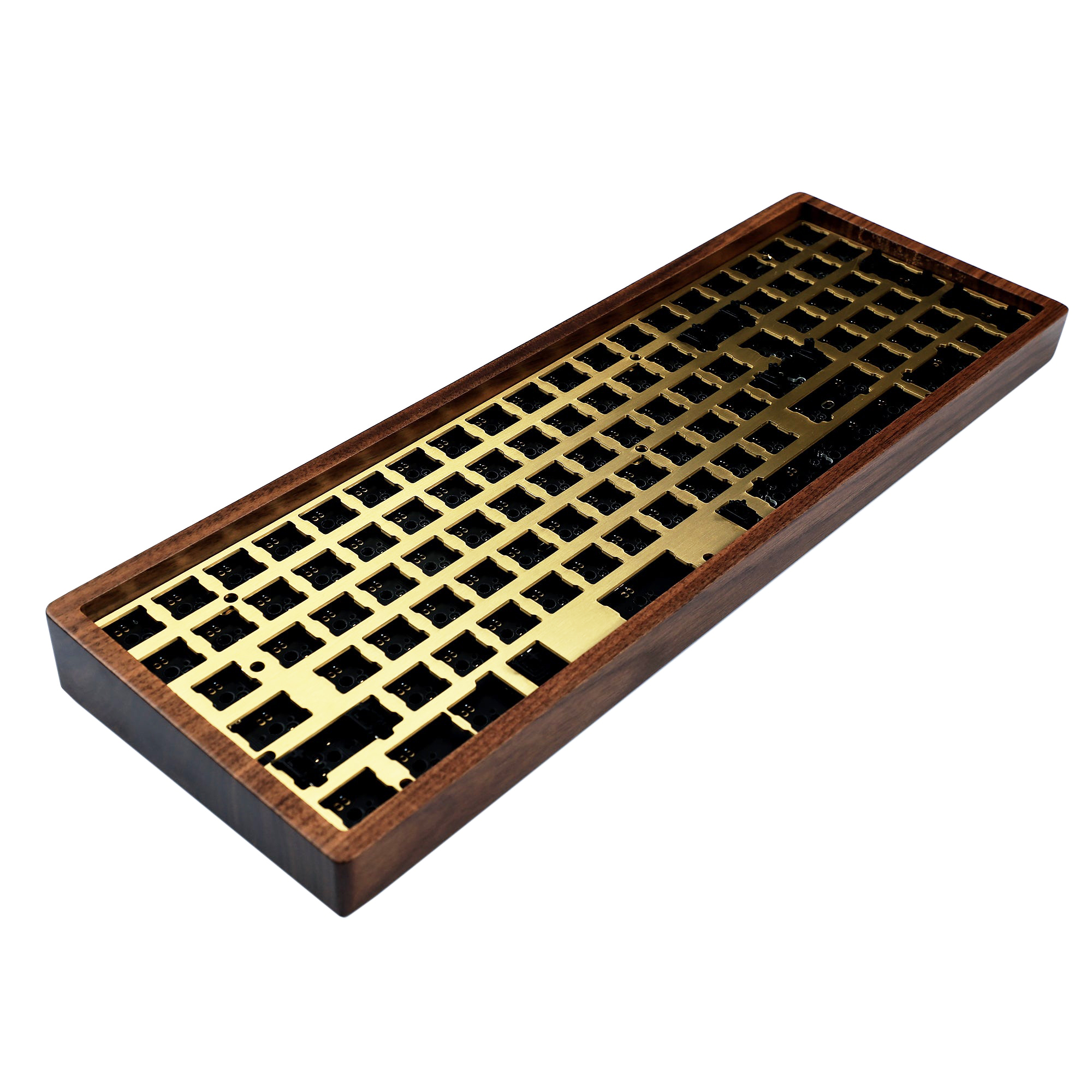 96 Clavier Hotswap Case en bois |QMK via Under Glow RGB ANSI ISO PCB ALU PLAQUE BOISE BOYAUT WOIND |Pour les claviers mécaniques MX