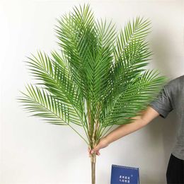 96 cm 13 hoofden tropische kunstmatige palmboom grote planten bladeren nep palm bladeren plastic monstera gebladerte voor kantoor decoratie 211104