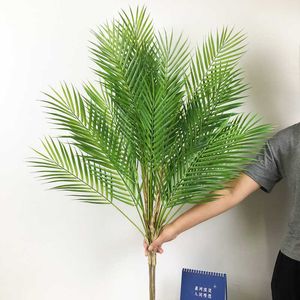 96 cm, 13 Köpfe, tropische künstliche Palme, große Pflanzen, Blätter, gefälschte Palmblätter, Kunststoff, Monstera-Laub für Bürodekoration 210624