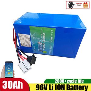 96V 30AH Lithium Ion Battery Li ion 26s BMS voor 5000W Motor Robot Scooter Bike Forklift Van Motorcycle AGV + 10A Charger