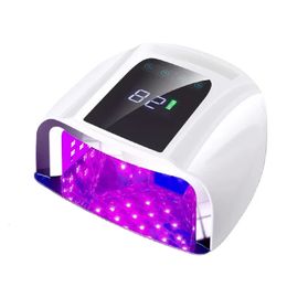 96W lampe à ongles rechargeable avec poignée sans cordon laquer sèche-lince rouge manucure machine UV sans fil LED 240401