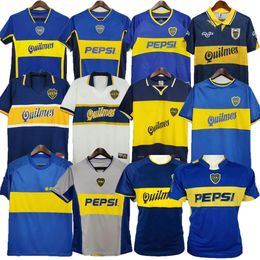 97 98 99 00 01 02 Boca Juniors Retro 1981 Jerseys de football 2005 Maradona Roman Gago Football Shirt Classic 03 04 05 06 Camiseta Futbol Vintage Riquelme 81 84 95 96 99