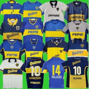 97 98 BOCA JUNIORS RETRO 1981 Jerseys de fútbol Maradona Roman Gago 99 Camisa de fútbol Classic 2001 2002 2005 Camiseta Futbol Vintage 81 Riquelme