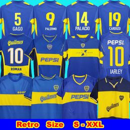 97 98 Boca Juniors Retro Soccer Jersey Maradona Roman Caniggia 99 00 2002 Camisetas de fútbol Palermo Maillot Camiseta de Futbol 2005 2001 1981 Gago Takahara 30