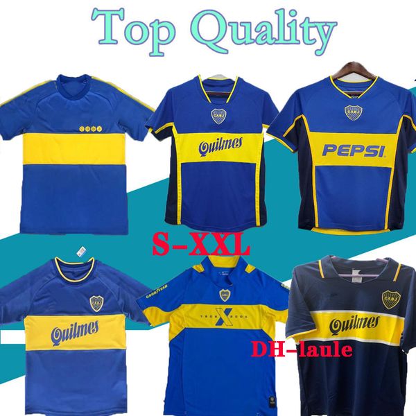 97 98 Maillot de football rétro Boca Juniors Maradona Vintage Caniggia 99 00 2001 2003 2005 1981 Maillot de football classique MAGLIA Maillot Camiseta de Futbol