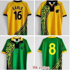 97/98 Jamaicas Retro voetbalshirts Home Reggae Boyz Gardner Sinclair Brown Simpson Cargill Whitmore Earle Powell Gayle Williams 1998 voetbal shirts weg