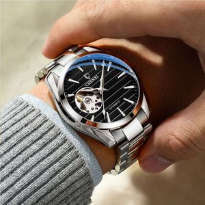 97 Chenxi Business Men's totalmente automático Hollow Out Live Broadcast Steel Band Fashion Mechanical Watch