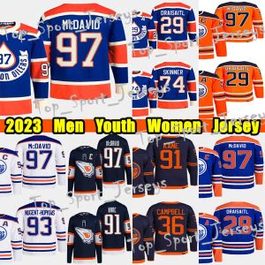 Maillot de hockey # 97 Connor McDavid 2023 Heritage Classic # 29 Leon Draisaitl Wayne Gretzky Evander Kane Ryan Nugent-Hopkins Zach Hyman Cody Cec