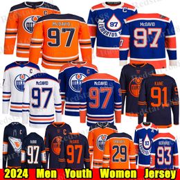 #97 Connor McDavid Edmonton Hockey Jersey #29 Leon Draisaitl Wayne Gretzky Evander Kane Ryan Nugent-Hopkins Mark Messier Zach Hyman Ceci Stuart Skinner Oilers Jerseys