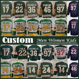 97 Kirill Kaprizov 12 Matthew Boldy Minnesota Hockey Jersey Custom Wild Marc Andre Fleury Jared Spurgeon Matt Dumba Marcus Foligno Mats Zuccarello Joel Eriksson