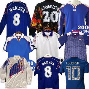 98 00 06 16 18 19 Retro Japan Nationaal Team NAKATA Herenvoetbalshirts SOMA AKITA OKANO KAWAGUCHI Thuisvoetbalshirt KAZU HATTORI Doelman Lange Mouwen Uniformen