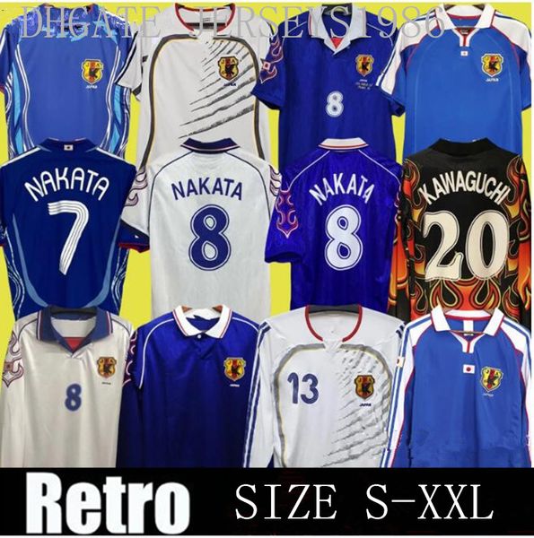 98 06 Japon Soma Akita Okano Nakata Retro Mens Soccer Jerseys Team National Kawaguchi Home Gardin Gardin Long Manches Kazu Hattori Football Shirts XXL