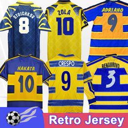 98 99 00 Parma Calcio Mens Fútbol Jerseys Crespo Cannavaro Baggio Asprilla Camisa de fútbol Home Football Uniformes para adultos Maglie Da Calcio