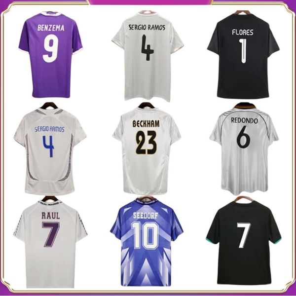 98 99 RAUL Camisetas de fútbol retro para hombre Ronaldo ALONSO SEEDORF 05 06 ZIDANE CANNAVARO R.CARLOS KAKA' SERGIO RAMOS Local visitante Portero Camiseta de fútbol Uniformes